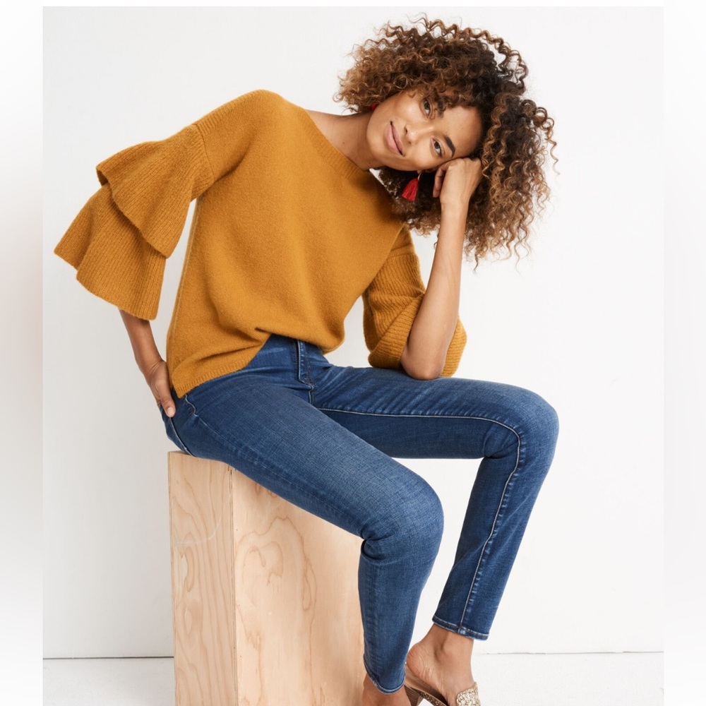 Madewell Tier-Sleeve Pullover Sweater in Coziest Yarn